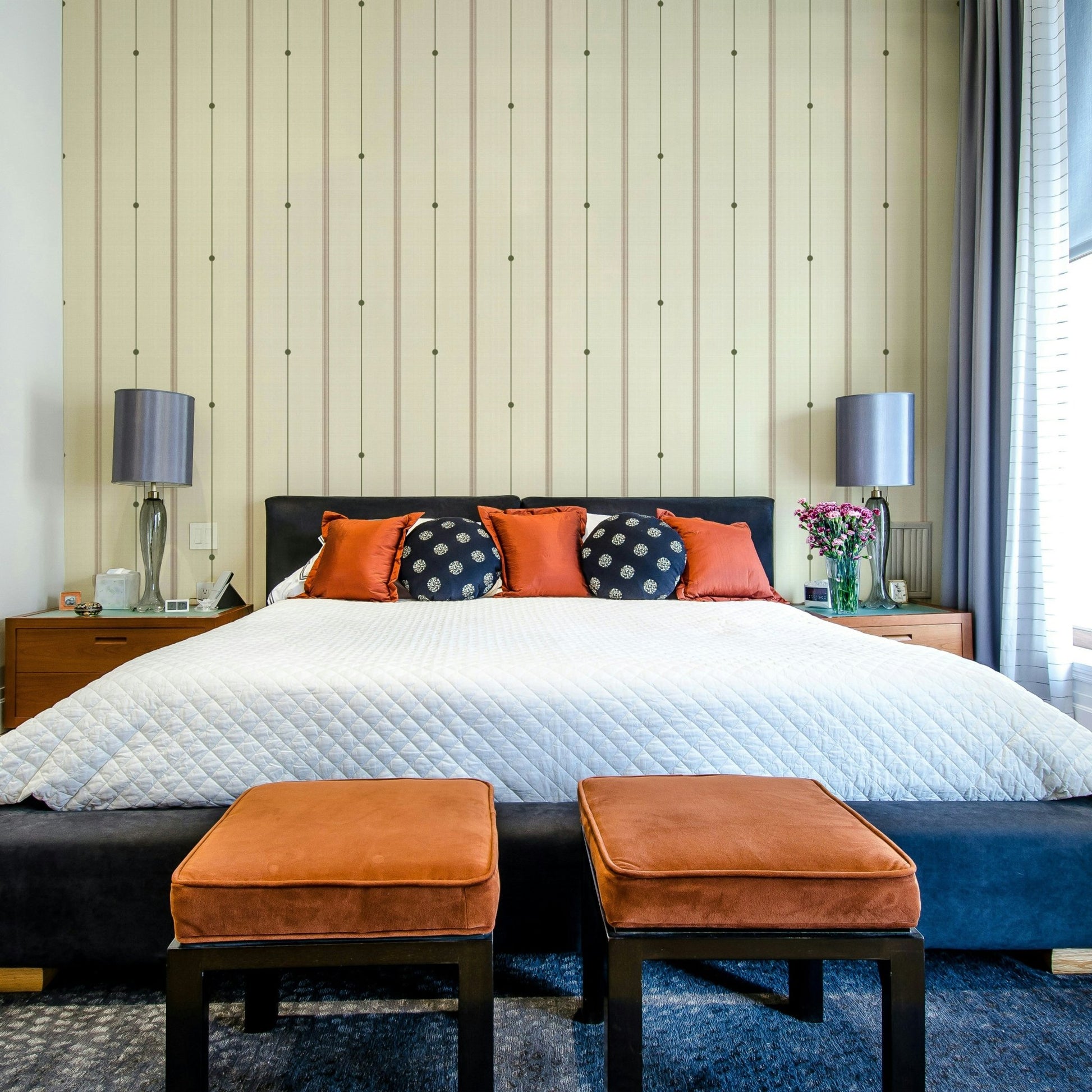 Soft rustic stripes in natural tones for cozy home decor

