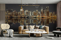 City lights creating a dazzling display.

