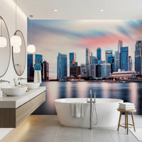 Reflective Metropolis Wall Mural