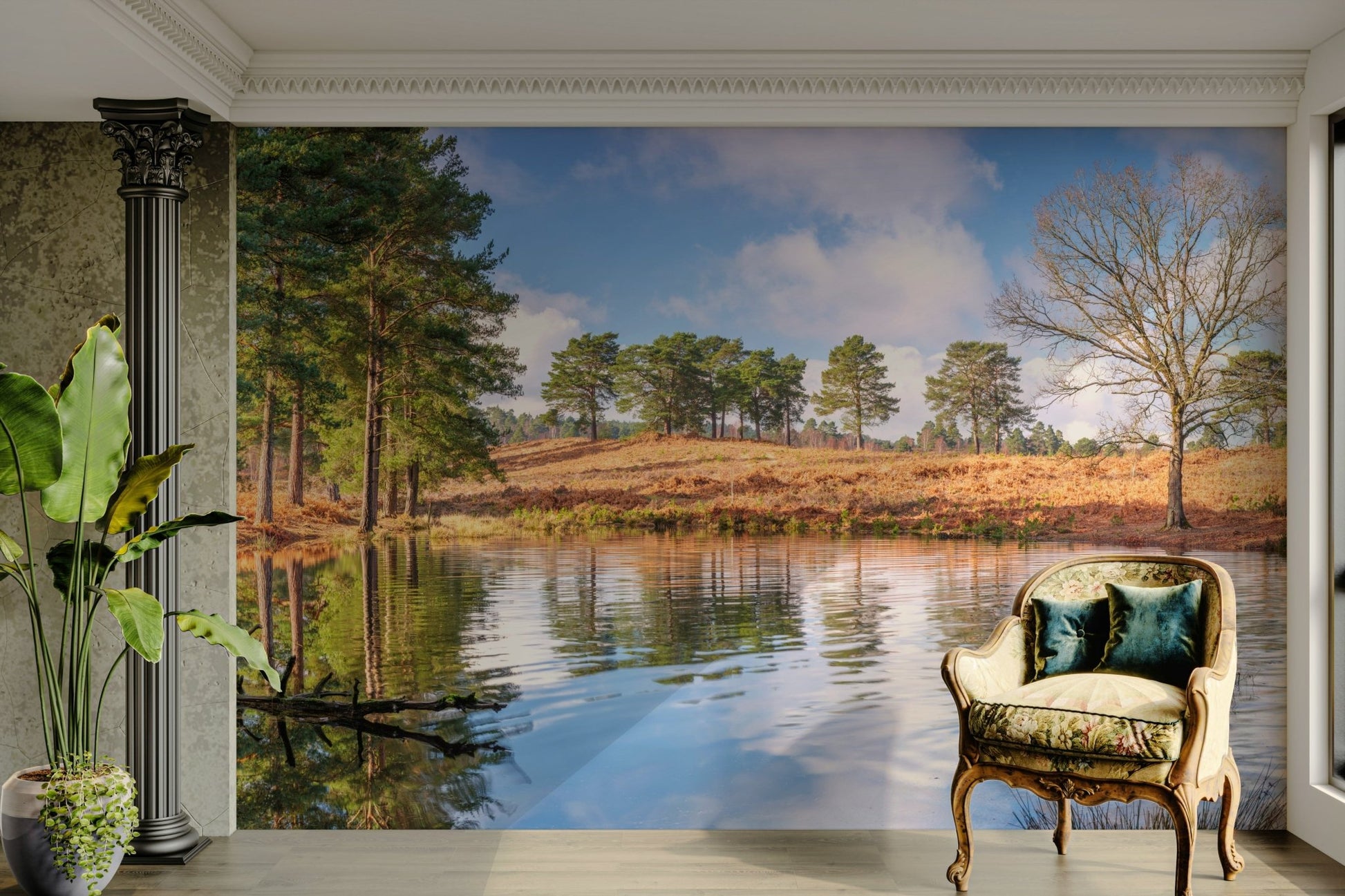Serene lake mural wallpaper

