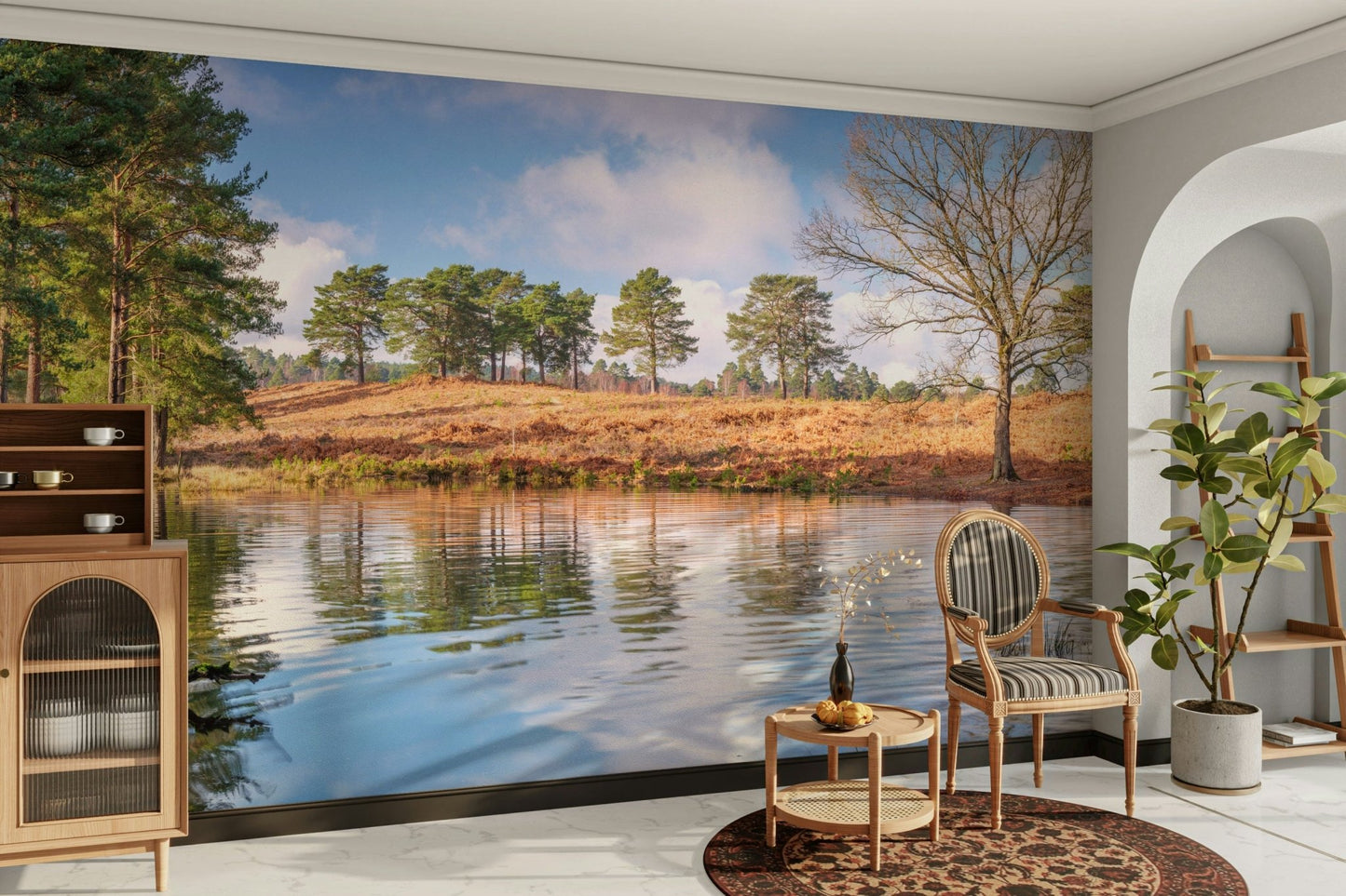 Blue grey water reflection wall

