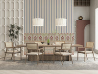 Regal Bloom Stripes wall mural highlighting vertical stripes and botanical elements