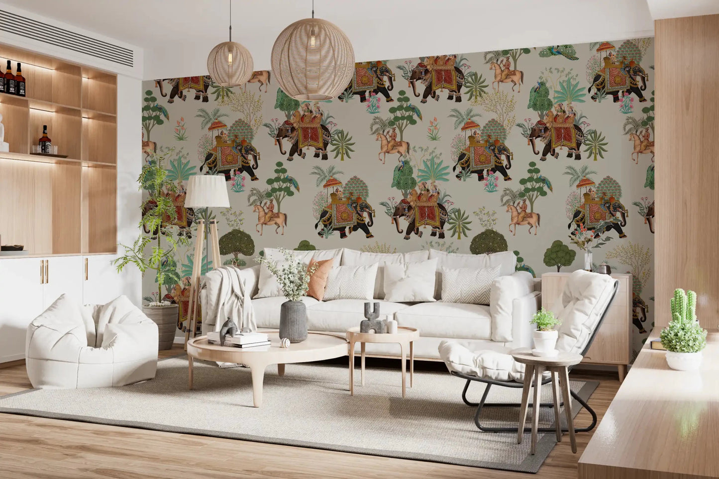 Hallway styled with Regal Elephant Parade wall mural elements