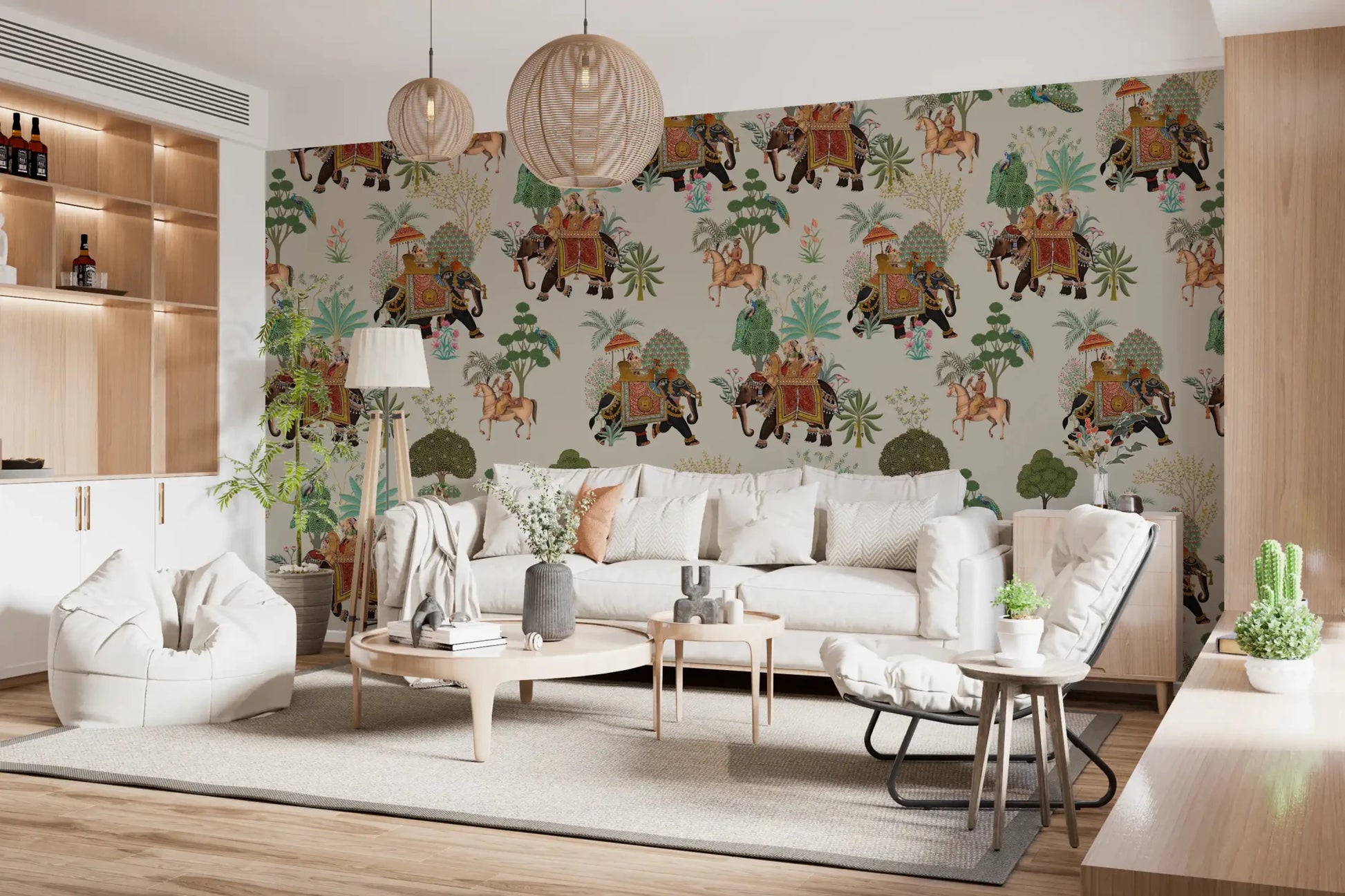 Hallway styled with Regal Elephant Parade wall mural elements