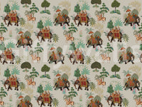 Regal Elephant Parade wall mural with Indian riders and jungle trees