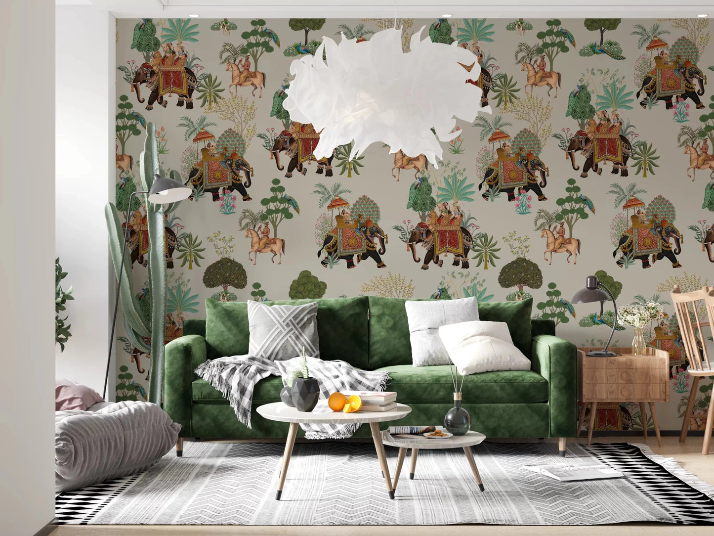 Hallway styled using Regal Elephant Parade wall mural