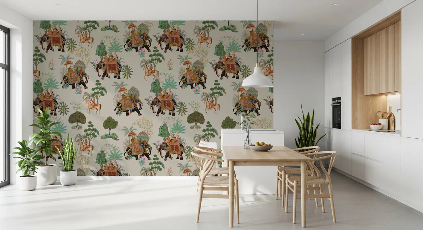 Dining Area updated using Regal Elephant Parade wall mural visuals