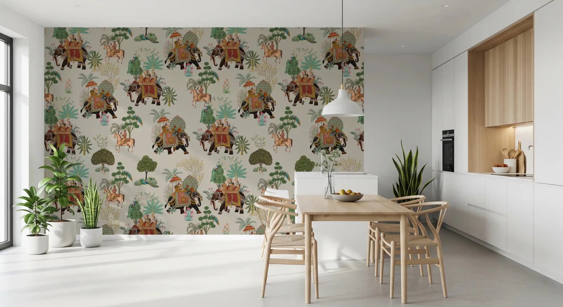 Dining Area updated using Regal Elephant Parade wall mural visuals