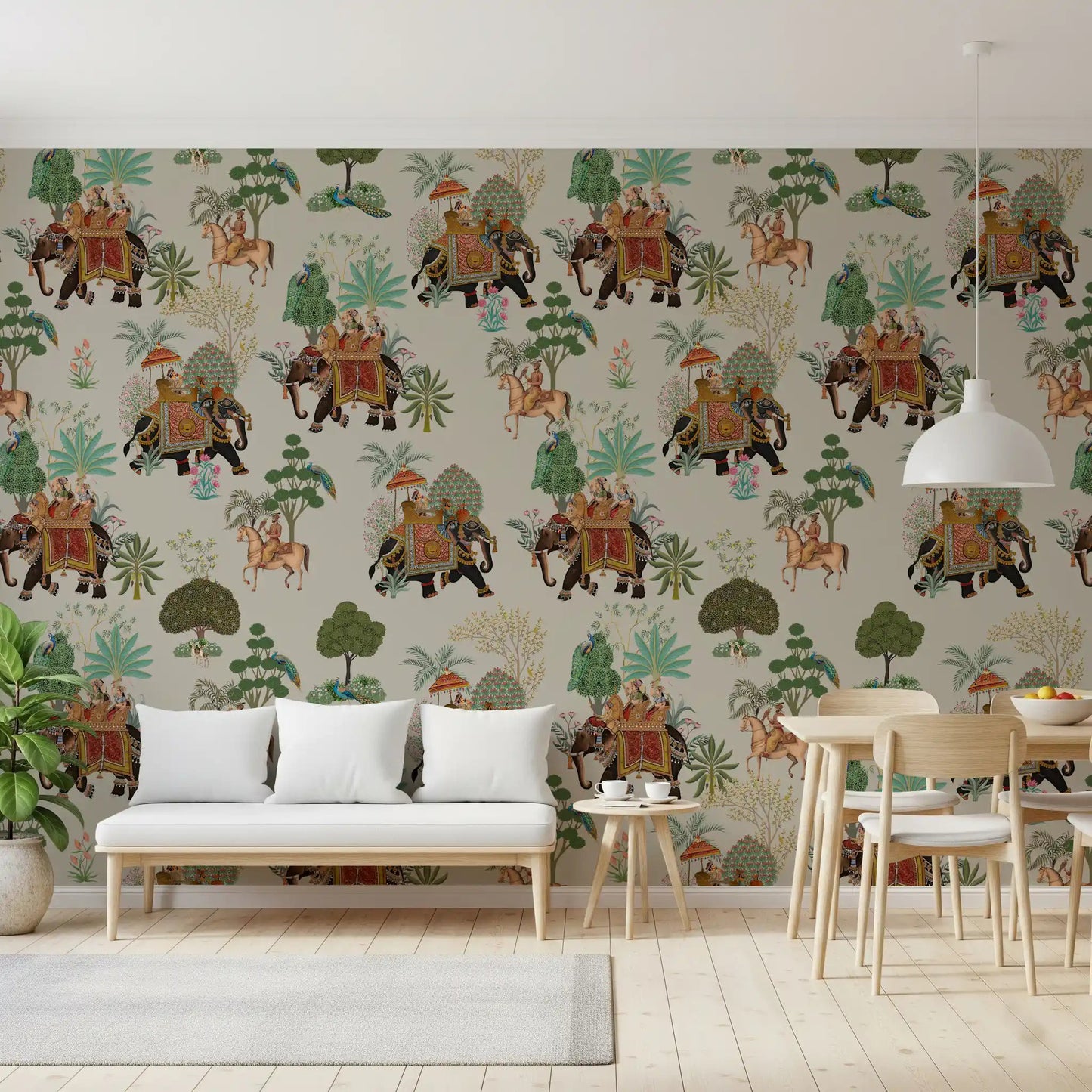 Dining Area enhanced by Regal Elephant Parade wall mural details