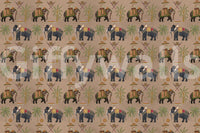 Regal Elephant Wall Mural featuring ornate traditional tapestries.