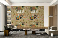 Vintage royal parade illustration for a office Regal Indian Procession Wall Mural.