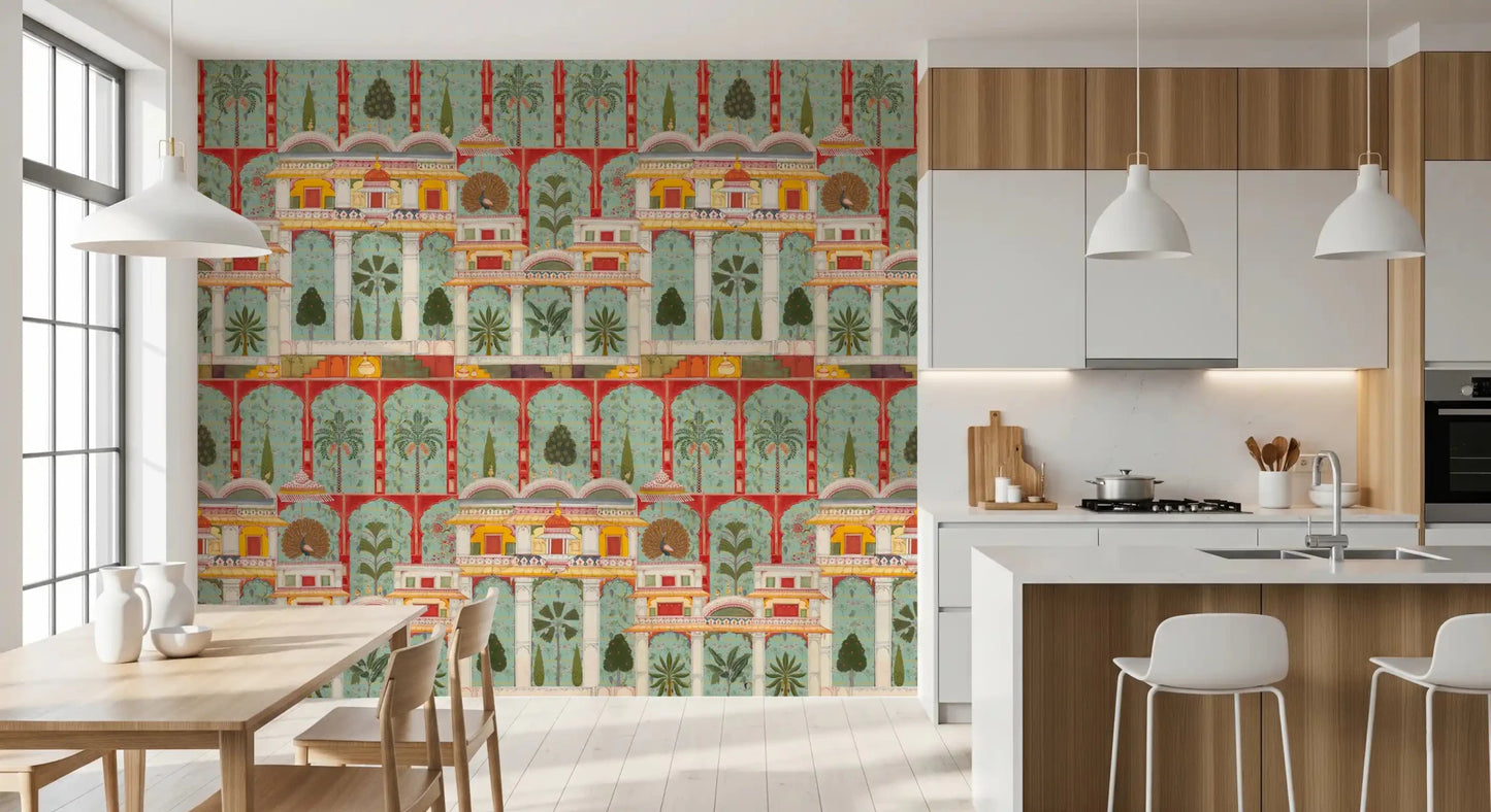 Regal Mughal Garden Wall Mural