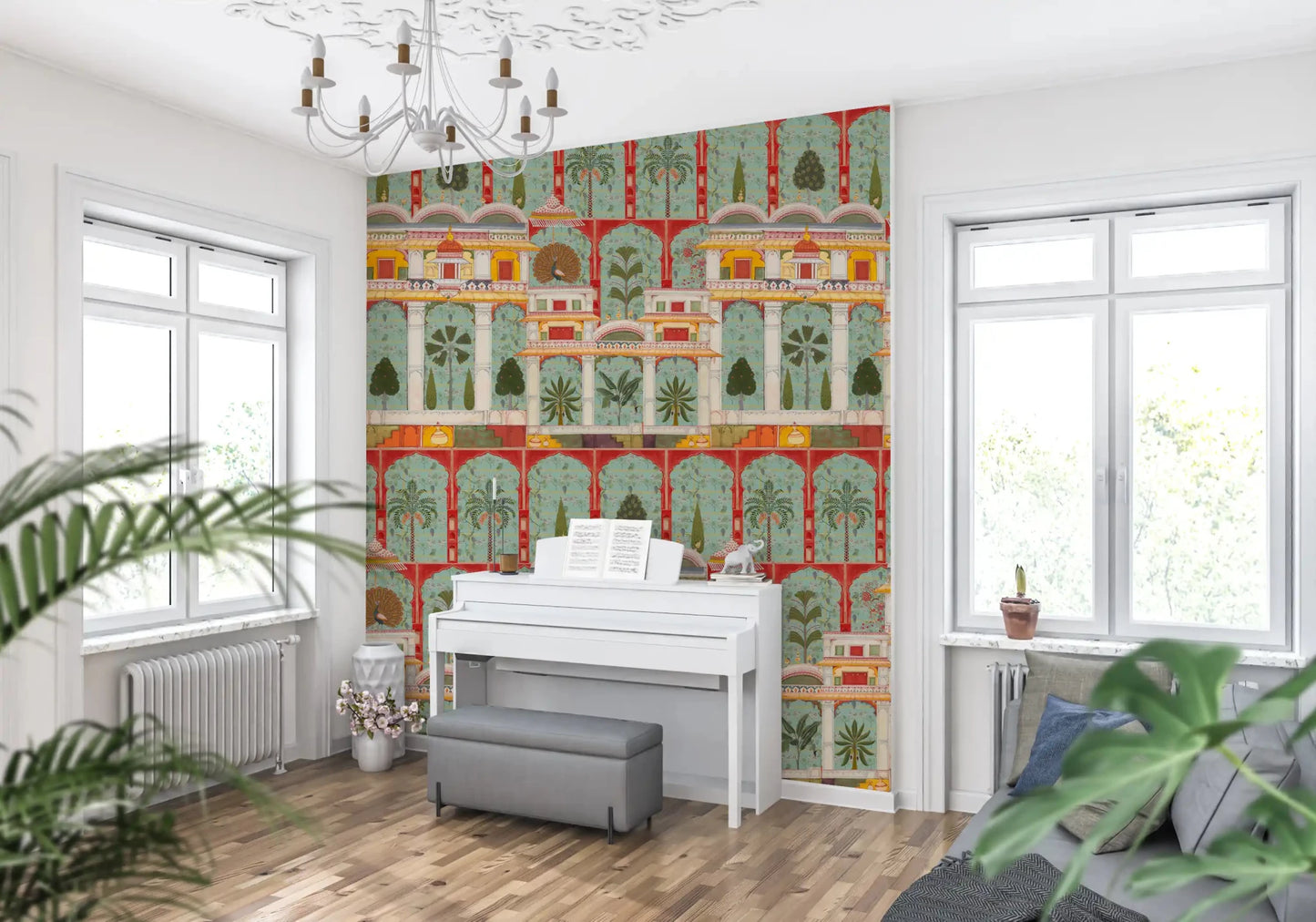 Regal Mughal Garden Wall Mural