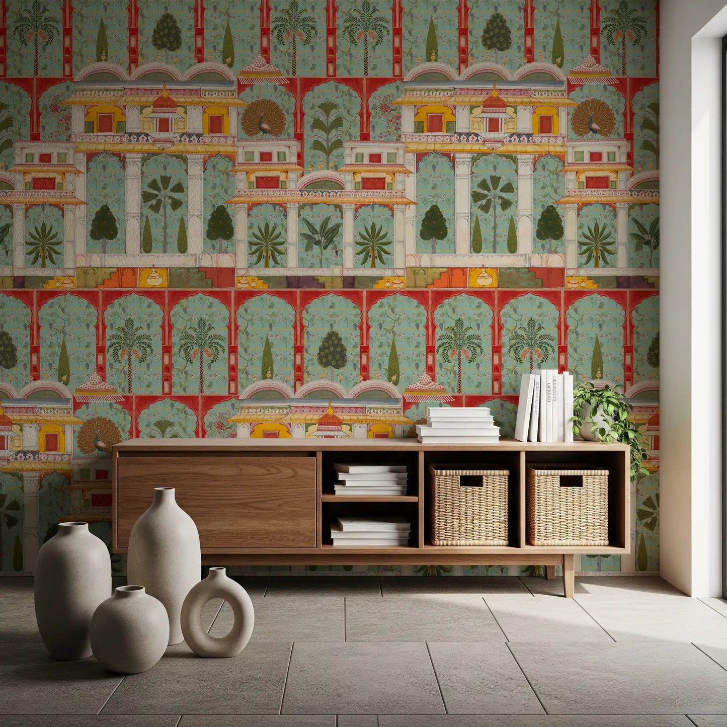 Regal Mughal Garden Wall Mural