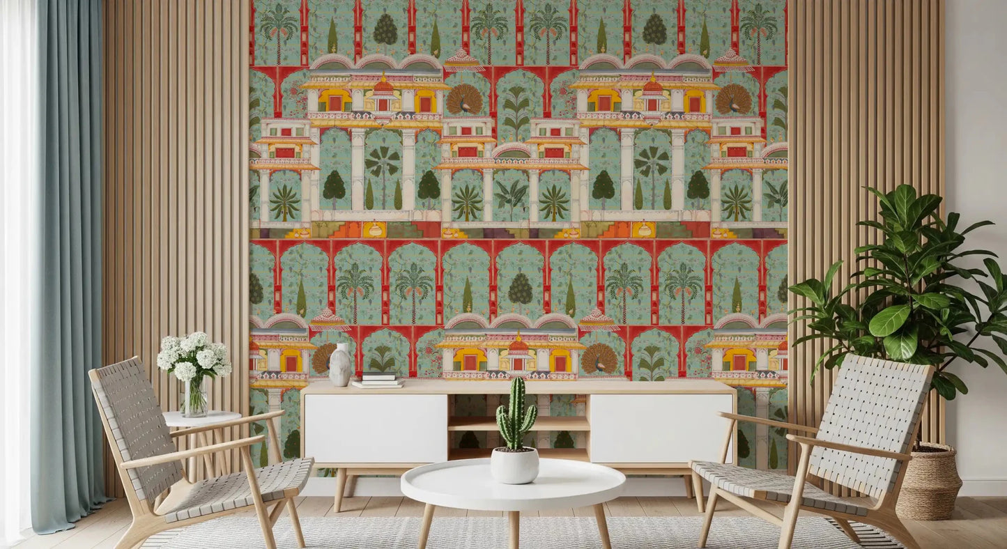 Regal Mughal Garden Wall Mural