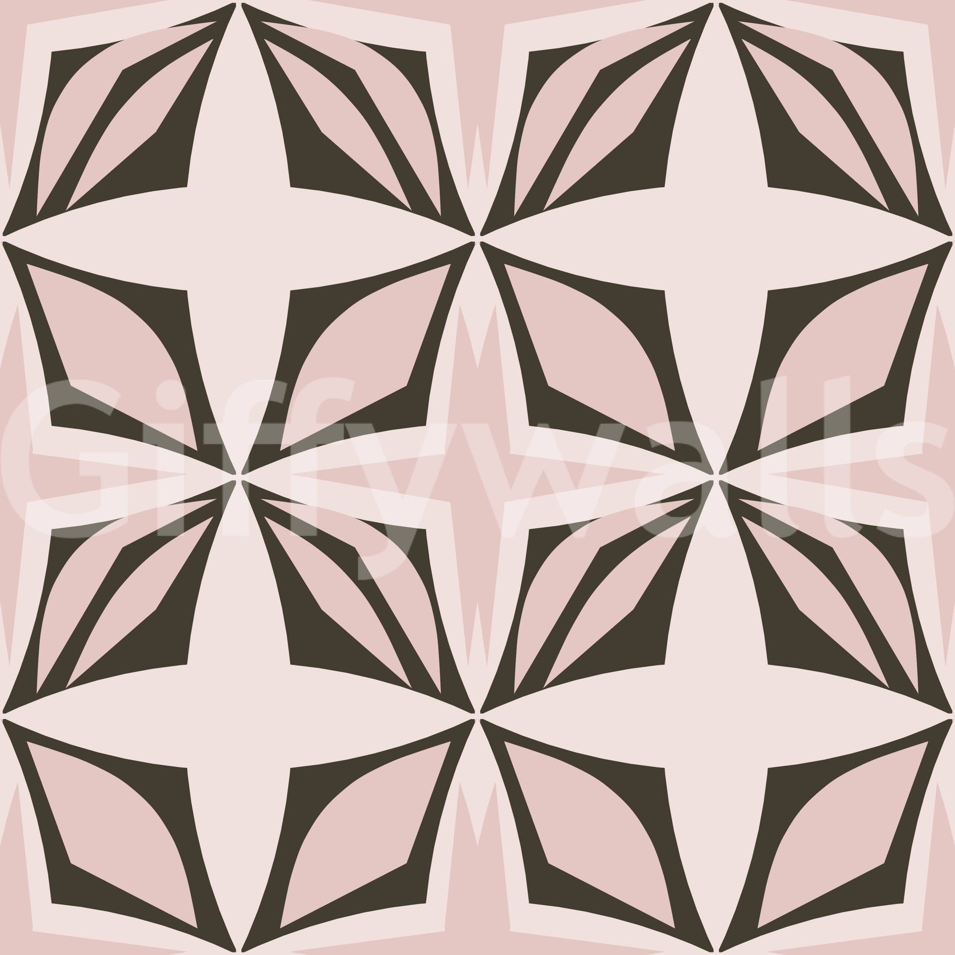 Retro-inspired wallpaper in soft, mature pink and neutral tones Design.