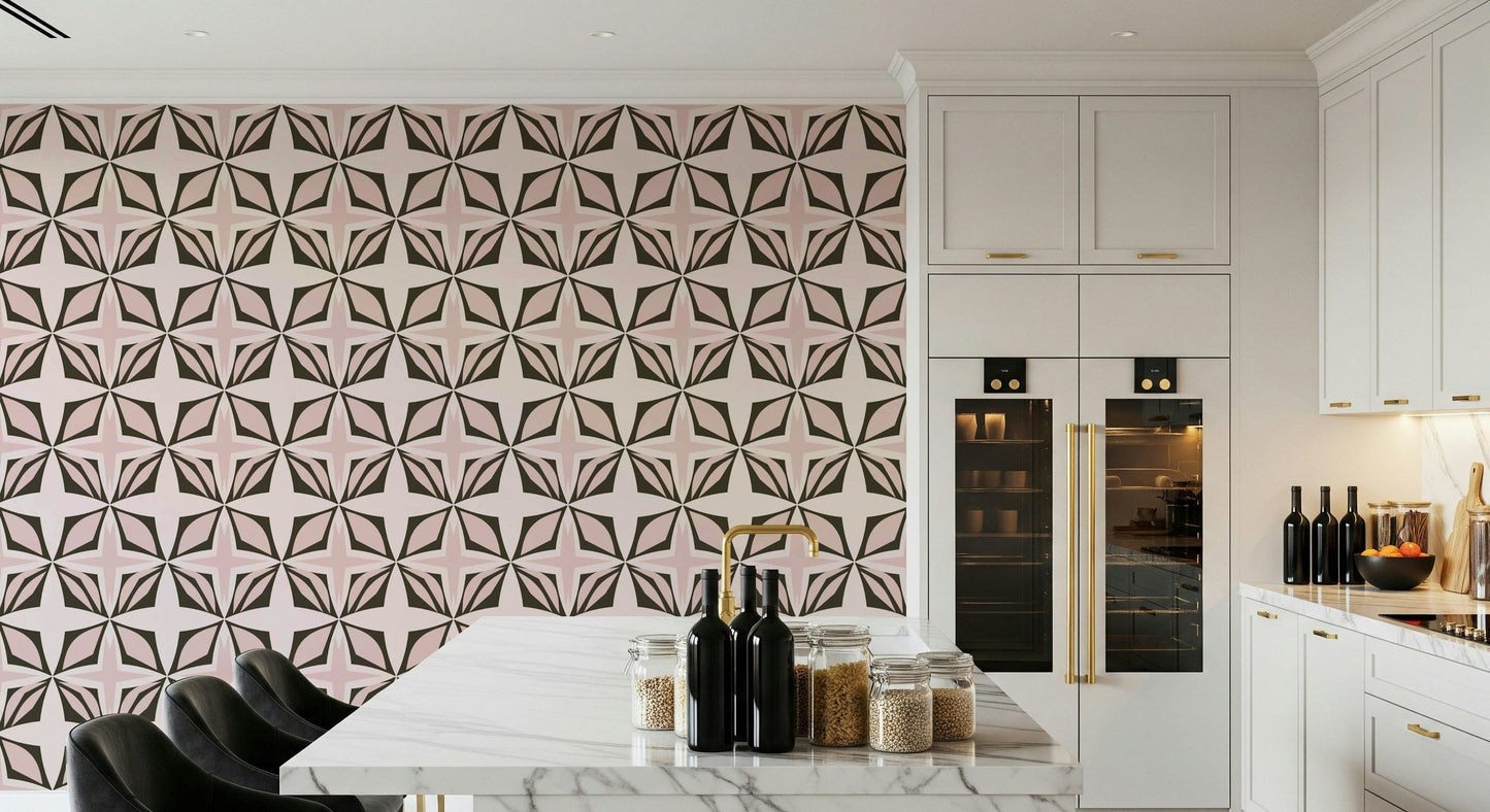 Intricate Dusty Rose tiling, subtle shading, sophisticated accent.