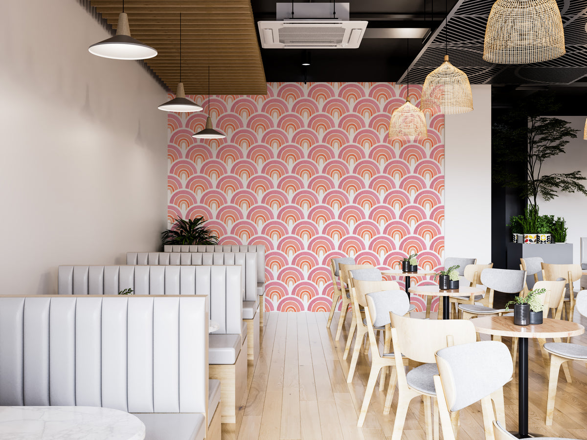 Pastel pink rainbow removable wall decor