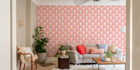 Cheerful rainbow mural for kids' room