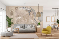 Tropical Grey Wall Decor Concrete Wallpaper - Giffywalls