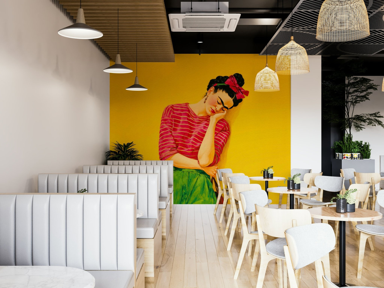 Restful Reverie Wall Mural with soft flowing tones

