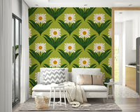 The background is a classic avocado green.
