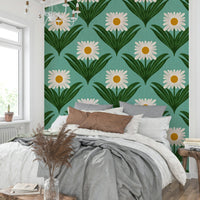 The design has a strong 1970s "flower power" aesthetic.
