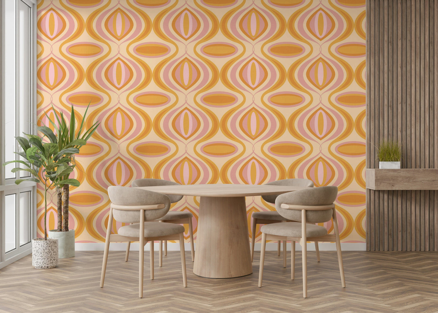 The overall feeling is one of calm, nostalgia, and retro style.
