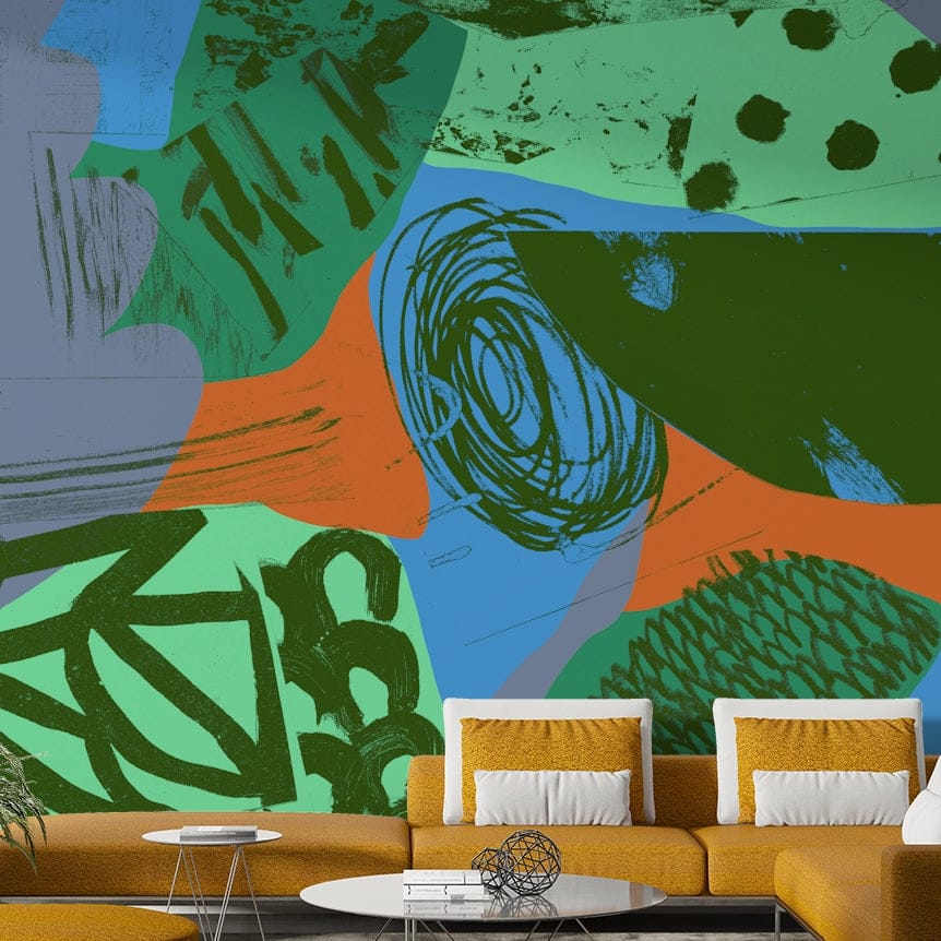 A contemplative wave texture wallpaper mural for a feature wall.

