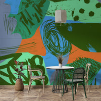 A serene abstract ocean wall mural for your decor.

