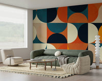 A calming modern pattern wallpaper mural that defines a space.