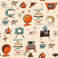Engaging Atomic Retro Wallpaper for Walls, Fun Decor.