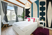 A large-scale art print with a mid-century modern aesthetic.

