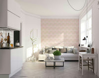 Mid-century inspired wallpaper with blooming flowers

