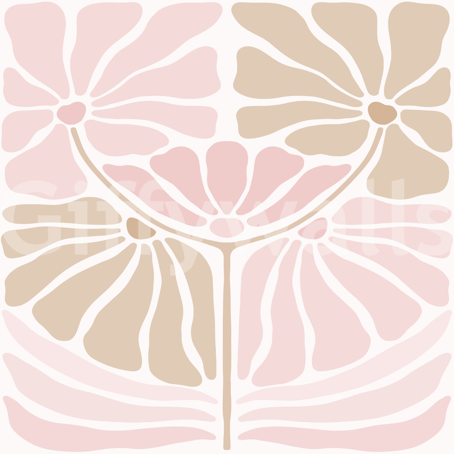 Retro Blush Blooms Wallpaper⁠