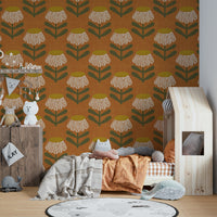 Mural wallpaper with bold daisies

