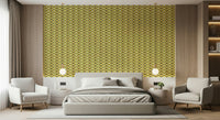 Funky mustard circles Mod Circle Pop wall mural.