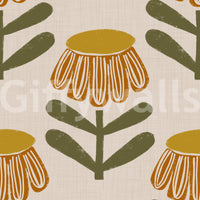 Mustard and cream wall mural

