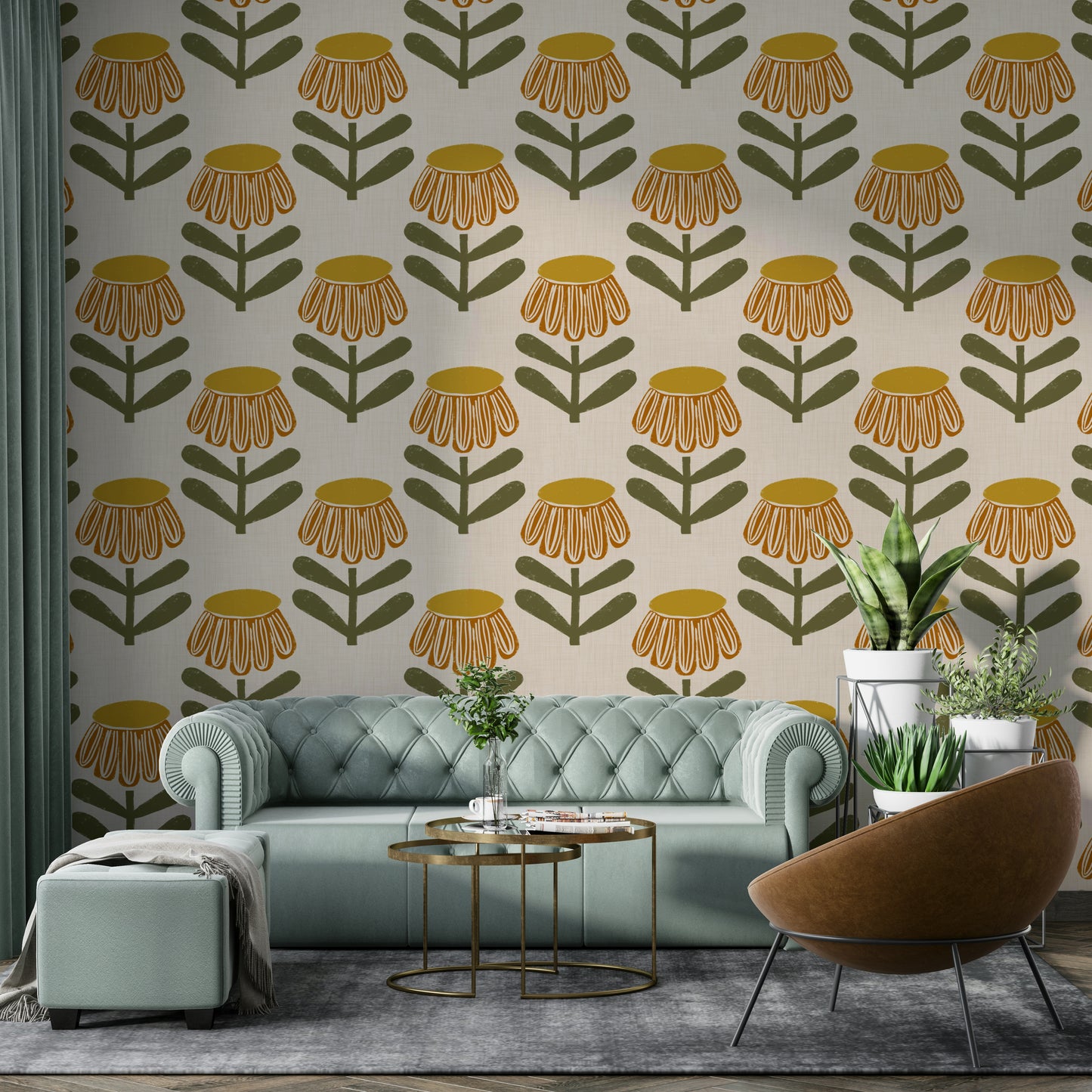 Mid century flower wall art

