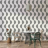 A large-scale art print with a mid-century modern aesthetic.

