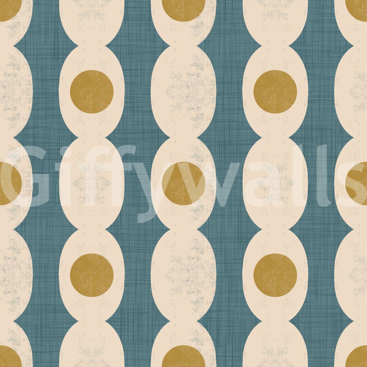 Layered retro shapes in a fusion style for a vibrant, decorative look.