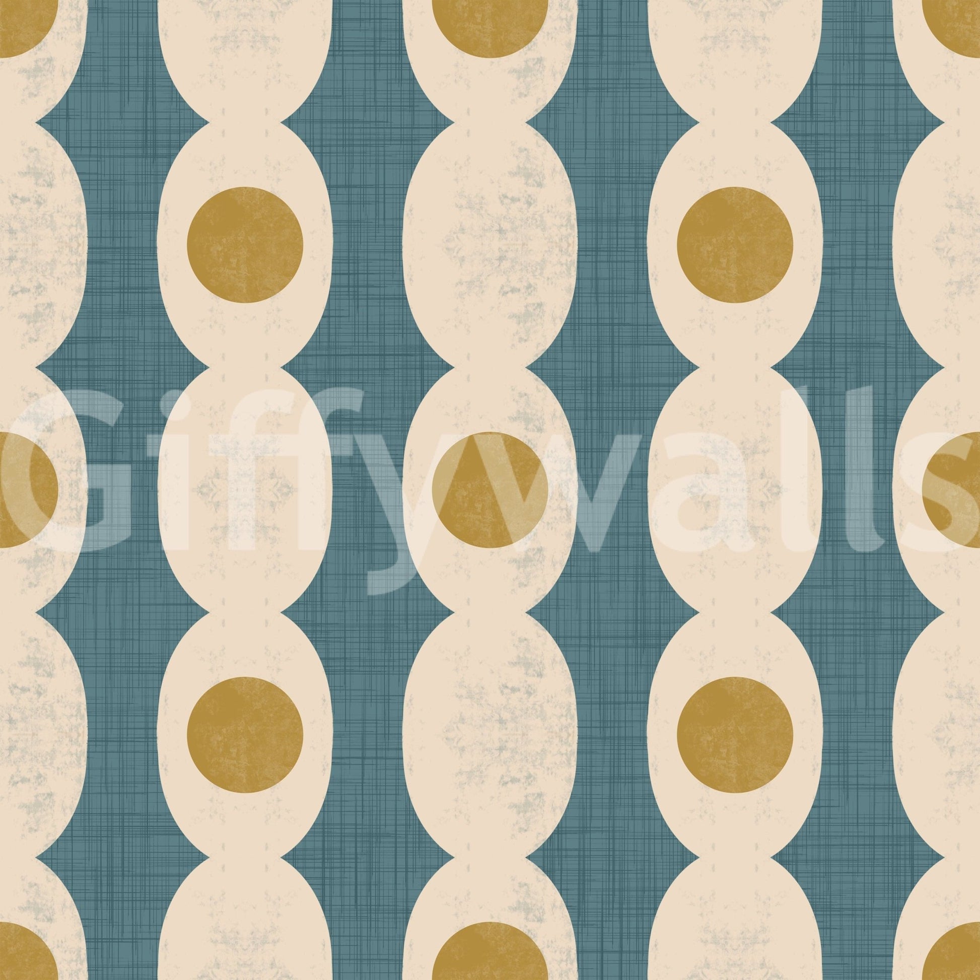 Layered retro shapes in a fusion style for a vibrant, decorative look.