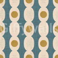 Layered retro shapes in a fusion style for a vibrant, decorative look.