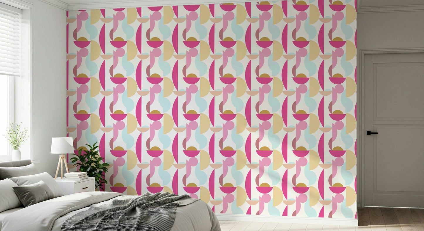 Abstract geo wallpaper with soft pastel tones