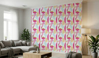 Contemporary geometric wallpaper in pink and blue