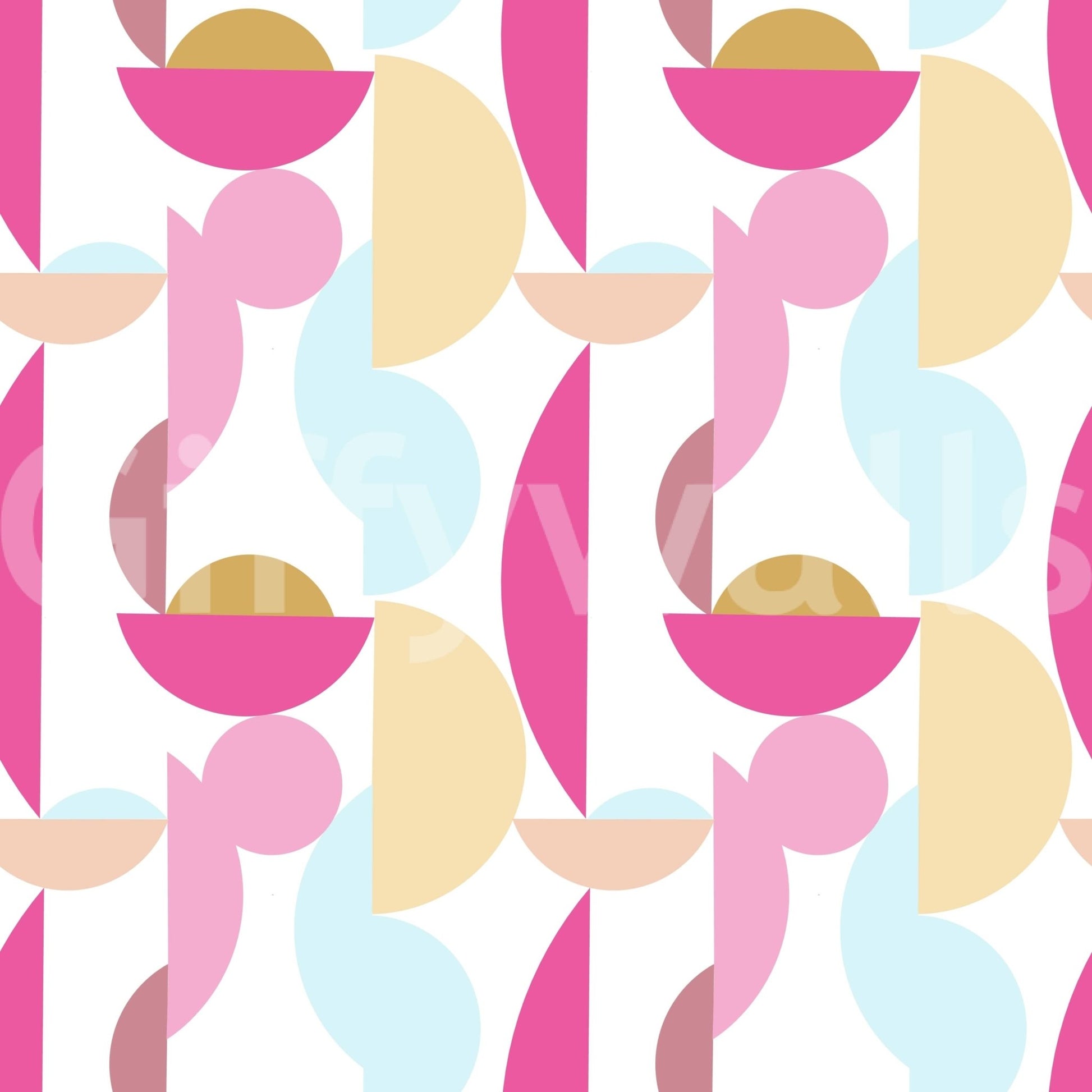 Stylish pastel geo wallpaper with rounded forms