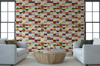 Abstract retro wallpaper with layered circle motifs