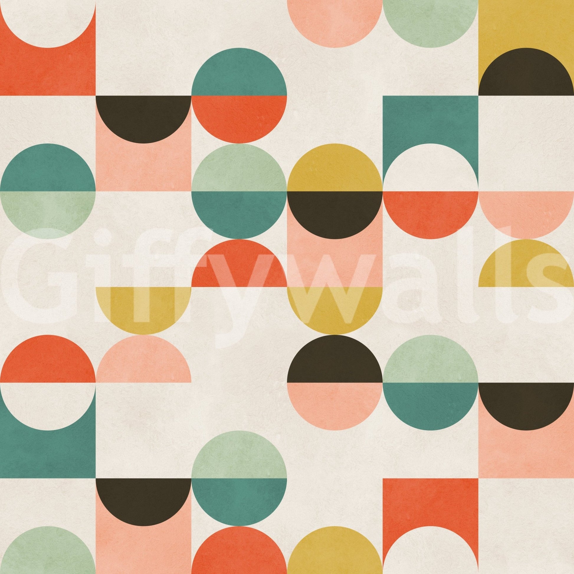 Colorful mid century wallpaper pattern