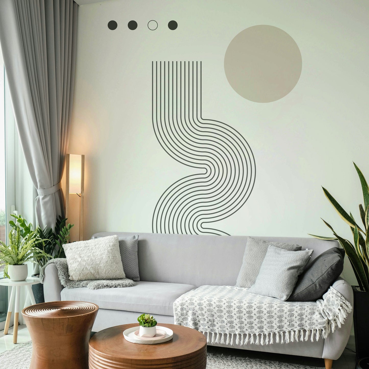 Retro Geometric Flow Wallpaper Mural