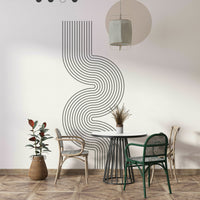 Retro Geometric Flow Wallpaper Mural